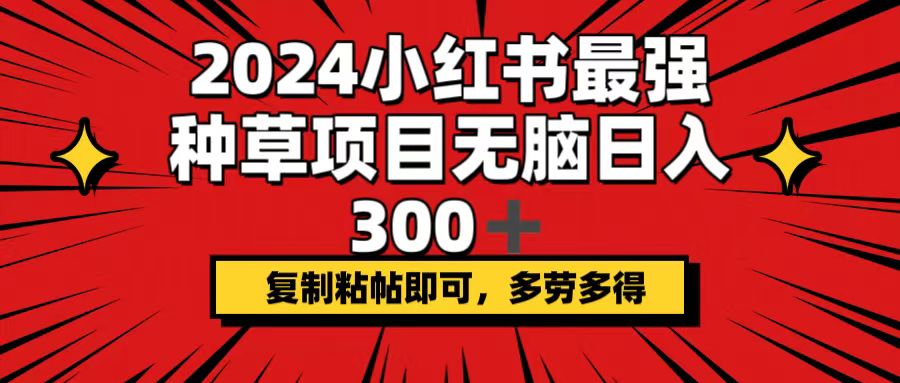 图片[1]-（12336期）2024小红书最强种草项目，无脑日入300+，复制粘帖即可，多劳多得-韬哥副业项目资源网