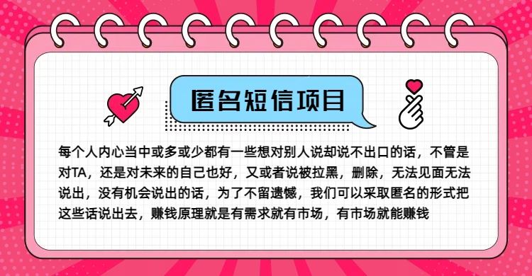 冷门小众赚钱项目，匿名短信，玩转信息差，月入五位数【揭秘】