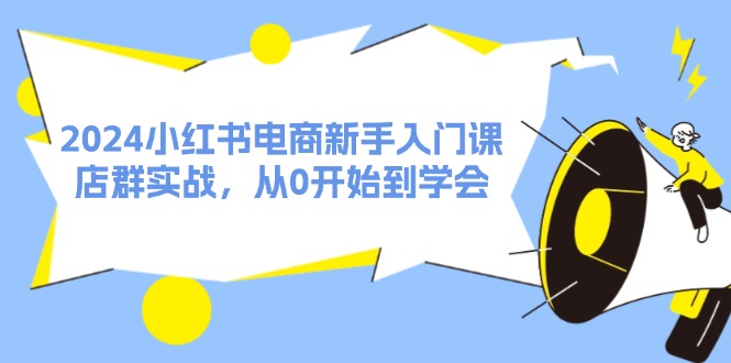 图片[1]-（11988期）2024小红书电商新手入门课，店群实战，从0开始到学会（31节）-韬哥副业项目资源网