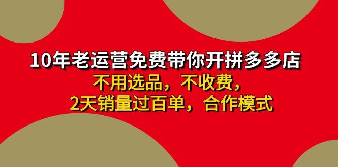 图片[1]-（11853期）拼多多 最新合作开店日收4000+两天销量过百单，无学费、老运营代操作、…-韬哥副业项目资源网