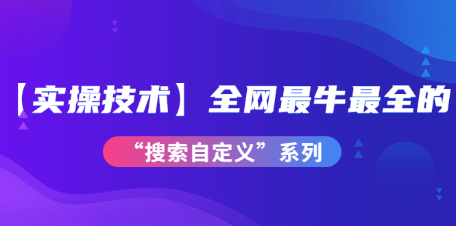 图片[1]-（3909期）【实操技术】全网最牛最全的“搜索自定义”系列！价值698元-