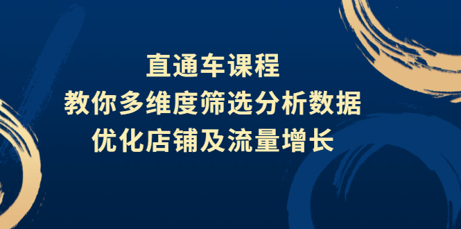 图片[1]-（2642期）直通车课程，教你多维度筛选分析数据，优化店铺及流量增长-