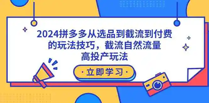 （9037期）2024拼多多从选品到截流到付费的玩法技巧，截流自然流量玩法，高投产玩法插图