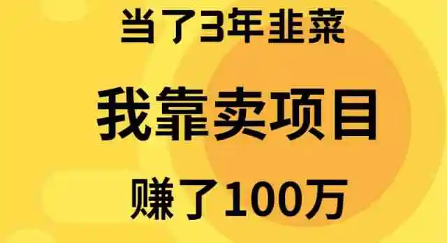 （9100期）当了3年韭菜，我靠卖项目赚了100万插图