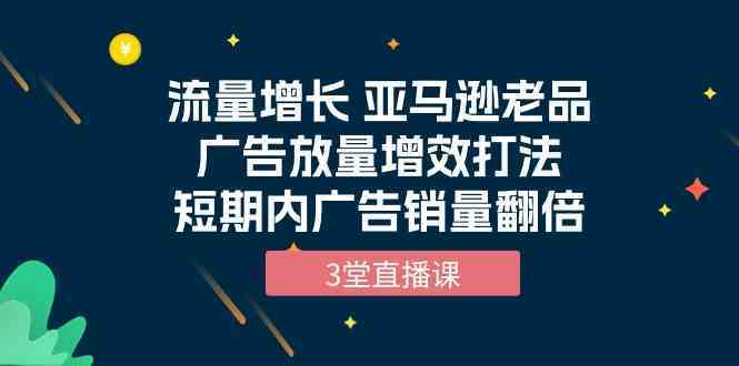 流量增长 亚马逊老品广告放量增效打法，短期内广告销量翻倍（3堂直播课）插图