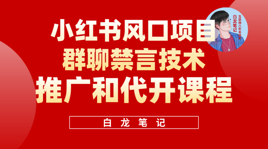 图片[1]-（5973期）小红书风口项目日入300+，小红书群聊禁言技术代开项目，适合新手操作-