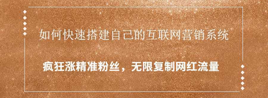 封神学员特训营：快速搭建自己的互联网营销系统，疯狂涨精准粉丝，无限复制网红流量