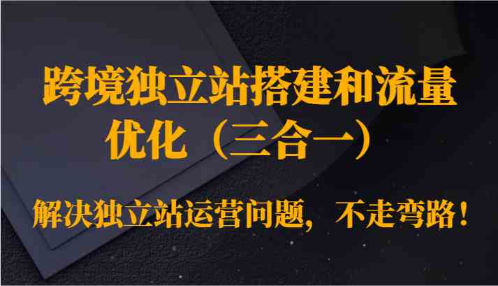 图片[1]-跨境独立站搭建和流量优化（三合一）解决独立站运营问题，不走弯路！-