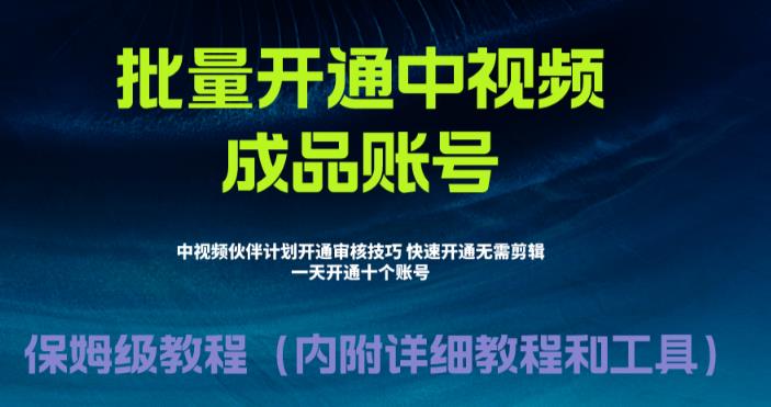 图片[1]-（6561期）外面收费1980暴力开通中视频计划教程，附 快速通过中视频伙伴计划的办法-