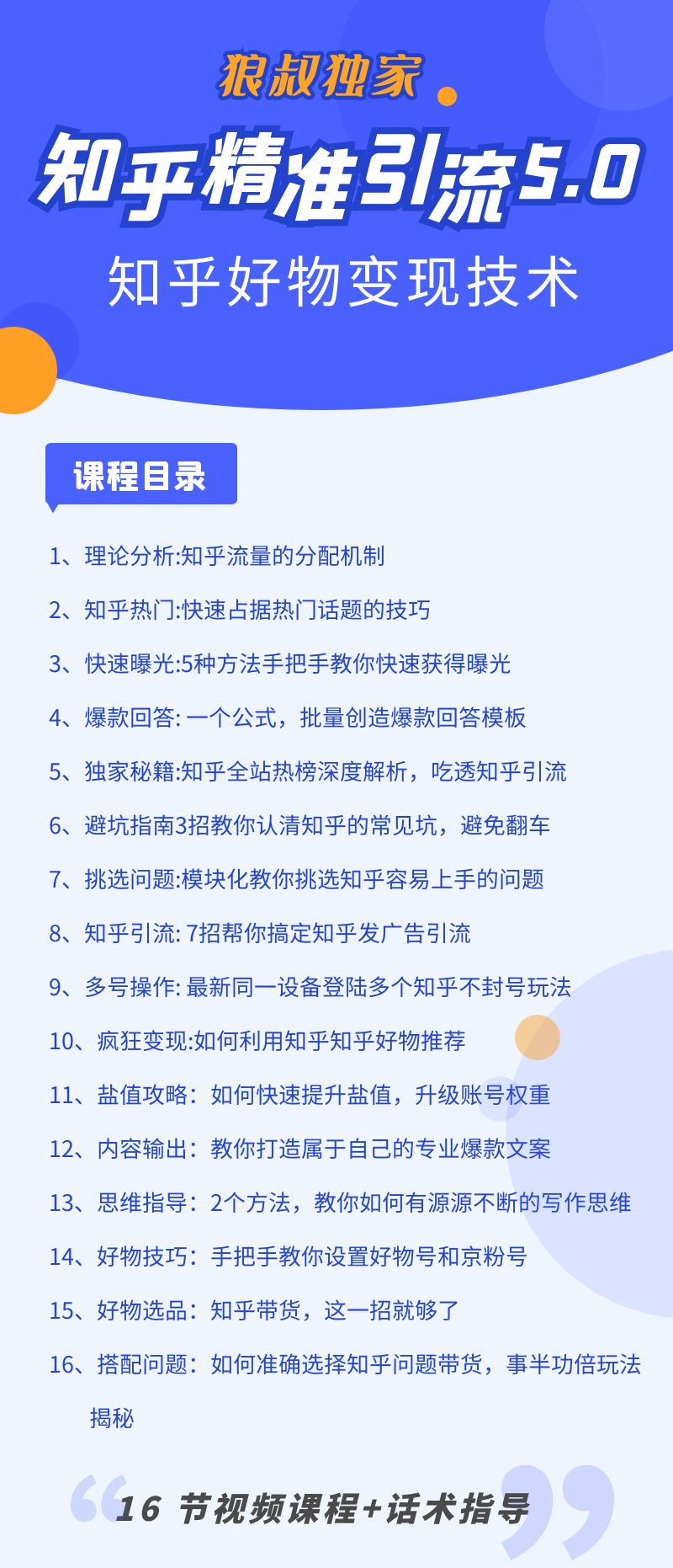 （1424期）知乎精准引流5.0+知乎好物变现技术课程：每天1-2小时5天看效果，月入3W+