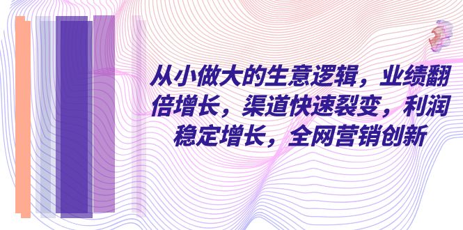 图片[1]-（8044期）从小 做大的生意逻辑，业绩翻倍增长，渠道快速裂变，利润稳定增长，全网…-