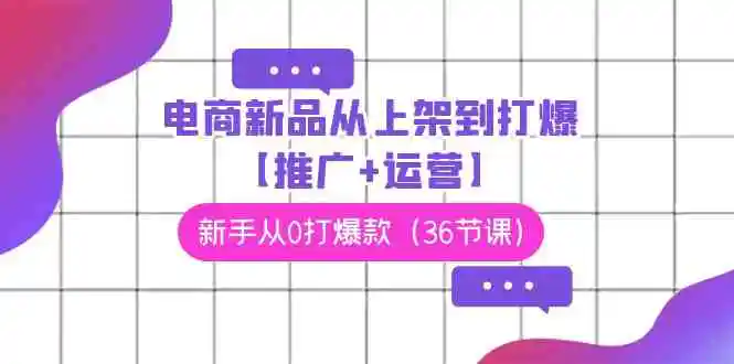 （9286期）电商 新品从上架到打爆【推广+运营】，新手从0打爆款（36节课）插图