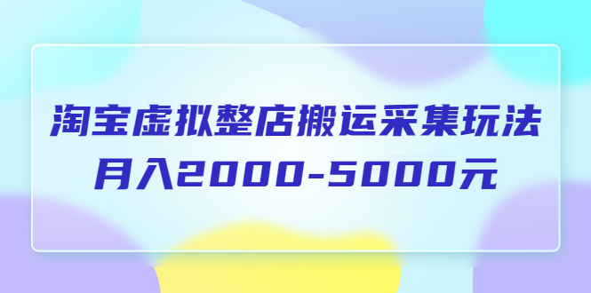 图片[1]-（5931期）淘宝虚拟整店搬运采集玩法分享课：月入2000-5000元（5节课）-