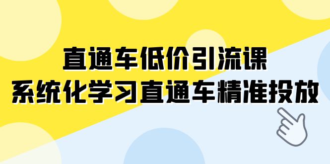 图片[1]-（7698期）直通车-低价引流课，系统化学习直通车精准投放（14节课）-