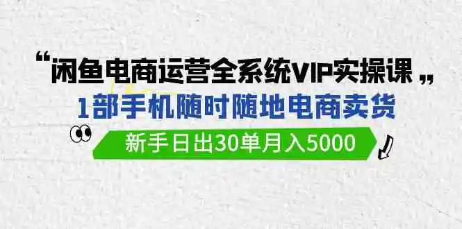 （9547期）闲鱼电商运营全系统VIP实战课，1部手机随时随地卖货，新手日出30单月入5000插图