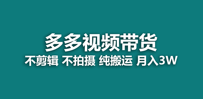 图片[1]-（7512期）【蓝海项目】多多视频带货，纯搬运一个月搞了5w佣金，小白也能操作【揭秘】-