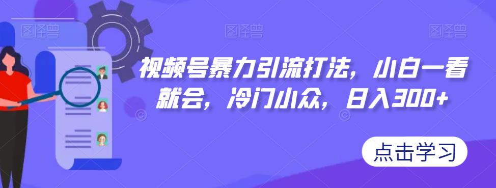 视频号暴力引流打法，小白一看就会，冷门小众，日入300+【揭秘】