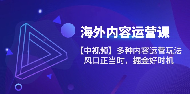 图片[1]-海外内容运营课【中视频】多种内容运营玩法 风口正当时 掘金好时机（101节）